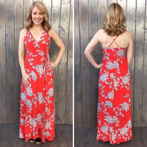 Yumi Kim Rush Hour Silk Maxi Dress Red Carnation L - Picture 8 of 8